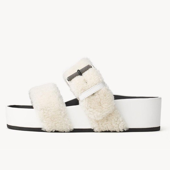Rag & Bone NIB Evin Ergonomic Shearling Slides - Picture 3 of 5